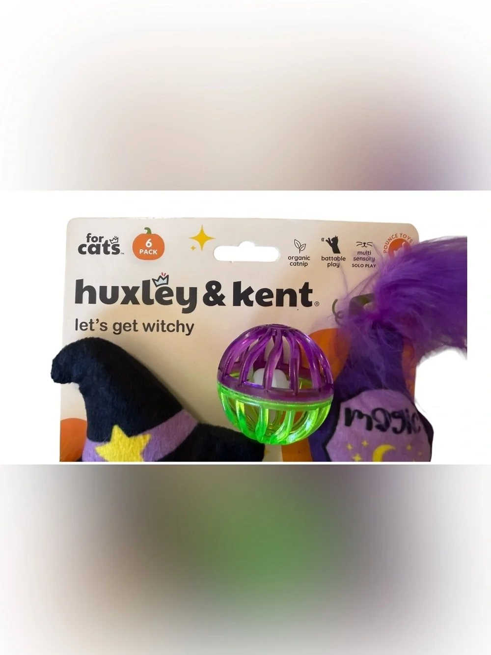 Huxley & Kent Let’s Get Witchy Halloween Cat Toys 6 Pack Catnip New